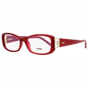 Fendi Red Rectangular Eyeglasses